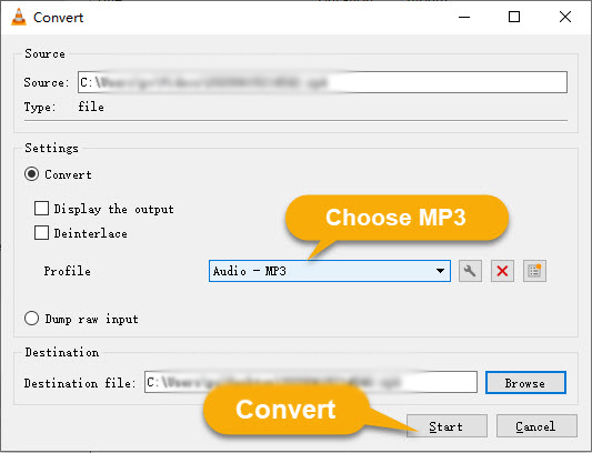 Convert M4B to MP3 with VLC