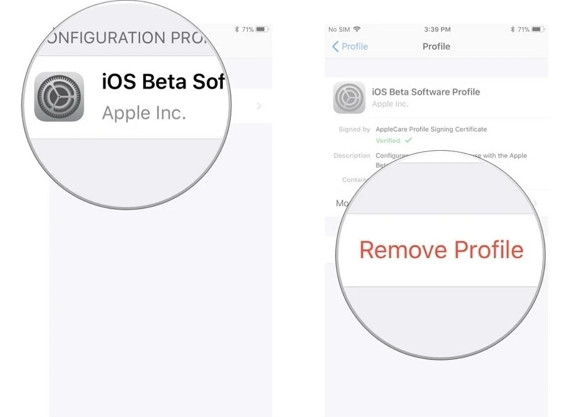 Erase the old iOS update