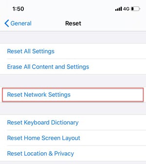 Reset Network Settings