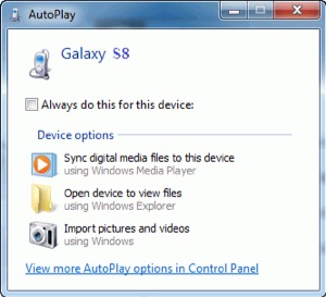 Transfer photos from phone to Windows 7