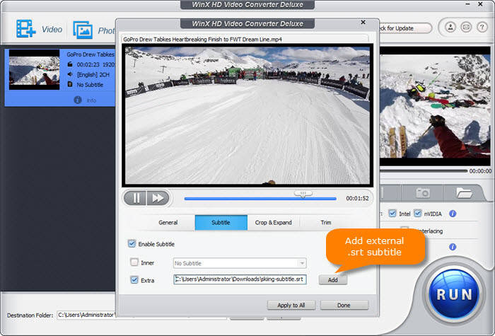 Add subtitle to Video