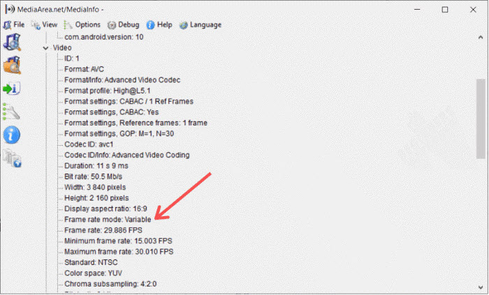 check video frame rate