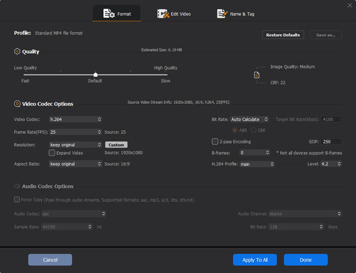 Adjust MKV specifications for Samsung TV