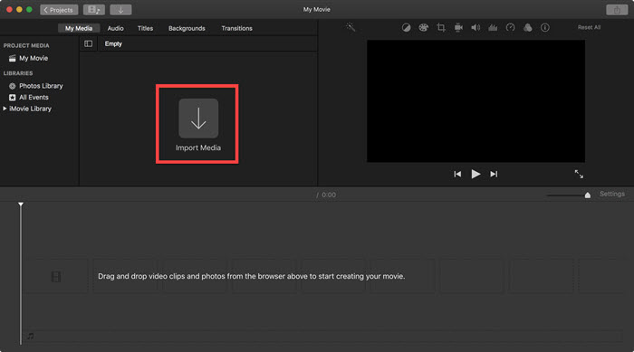 Import MOV to iMovie