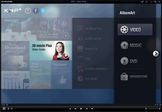 Interface of KMPlayer