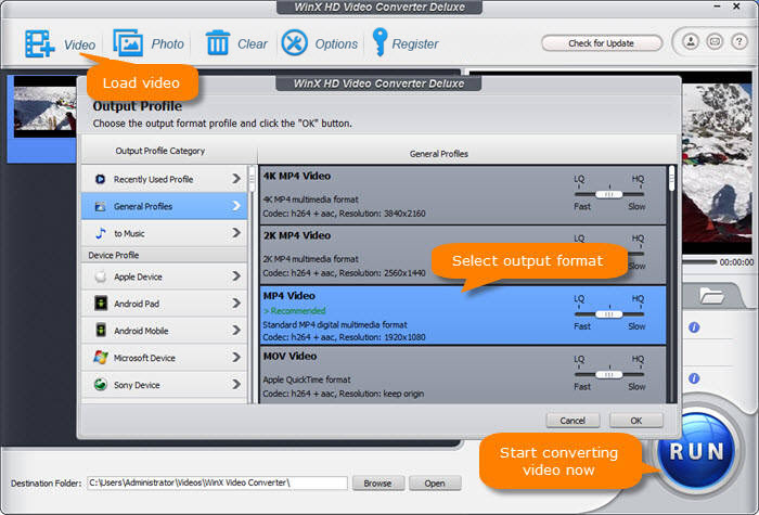 convert unsupported video format to mp4