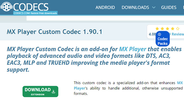 Xvid Video Codec for MX Player Download