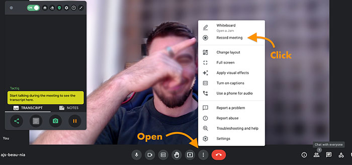 record meeting video in Google Meet