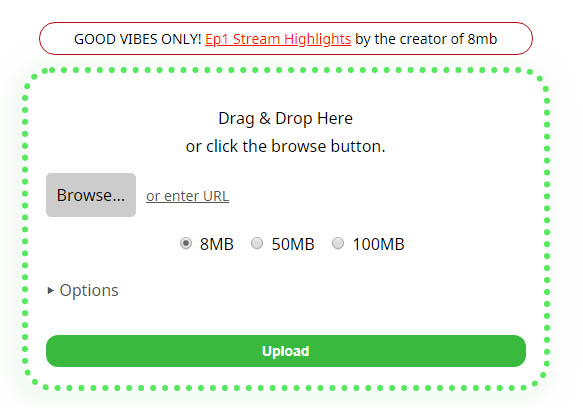 compress video free online to 8MB for discord