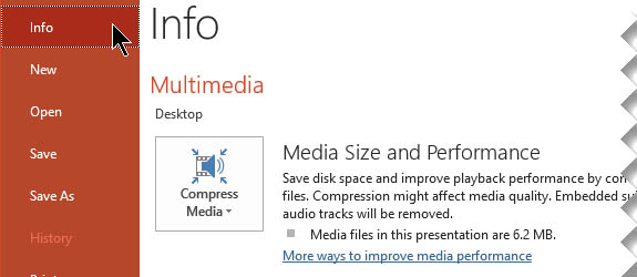 compress video in PowerPoint