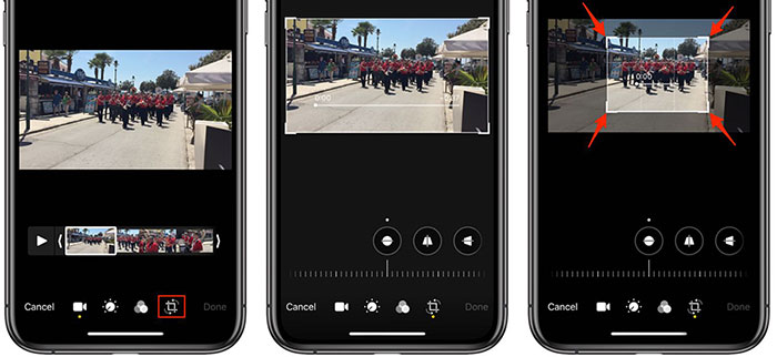 iPhone Photos app Crop Feature