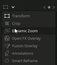 DaVinci Resolve Dynamic Zoom