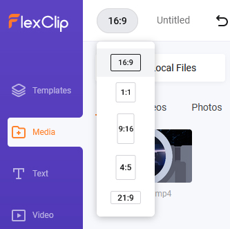 Choose aspect ratio