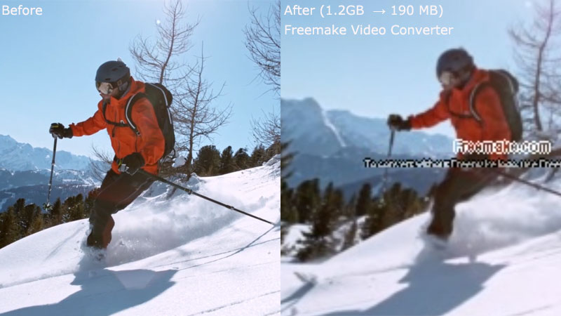 free video compression software Freemake test result