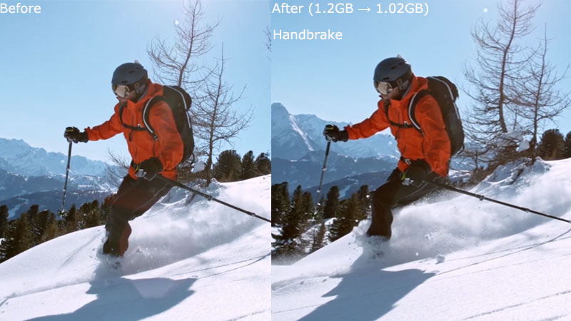 free video compression software Handbrake test result