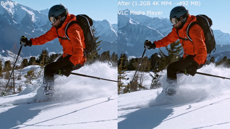 free video compression software VLC test result