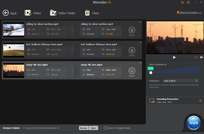 Free Video Compression Software for Windows - WinXvideo AI