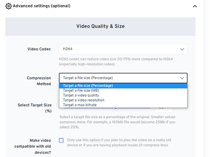 compress mp4 video files