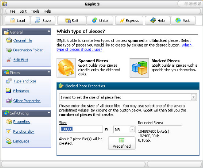 split file using gsplit