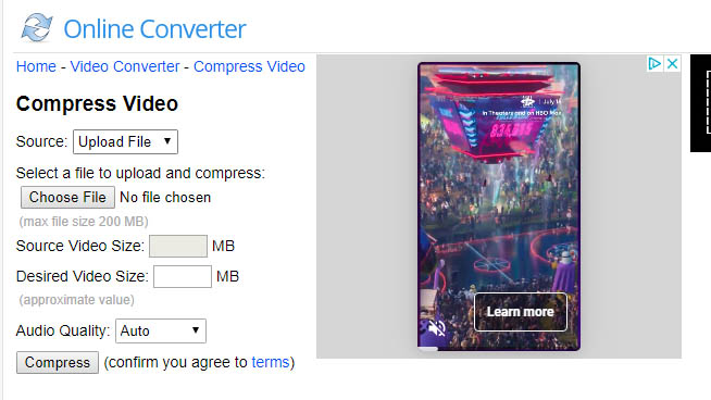 comprimir vídeo online gratis - Online Converter