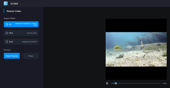 change video size free online Fastreel