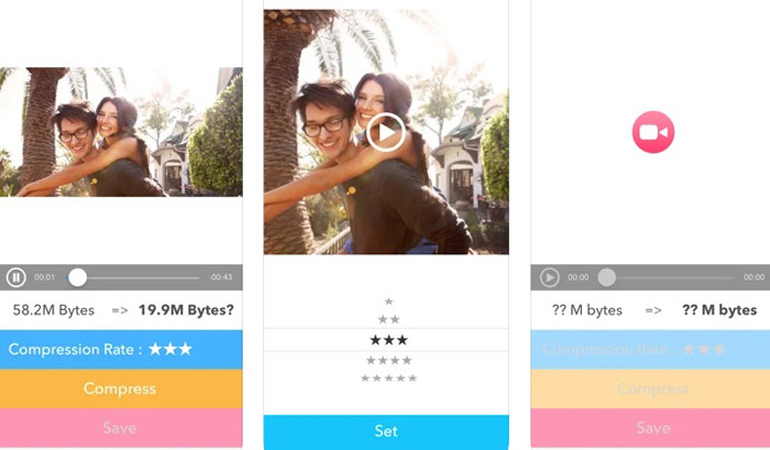 Vcompressor app for iPhone