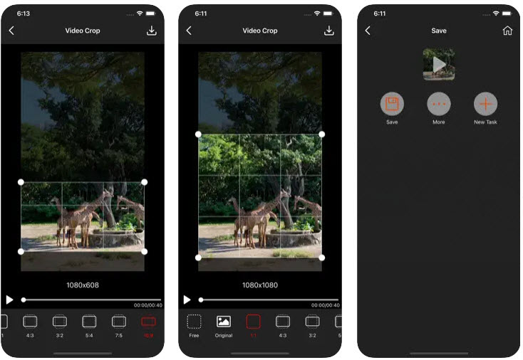iPhone video crop app