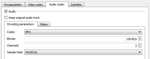 VLC Changes Audio Codec for Shrinking Size
