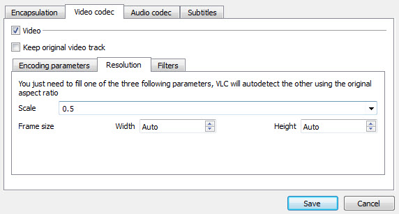VLC Compresses Video by Downscaling Resolution
