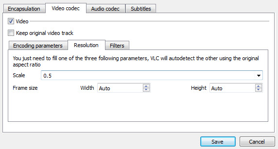 Compress Video with VLC by Downscaling Resolution