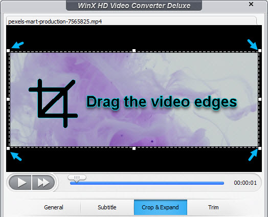 WinX Video Converter Crop