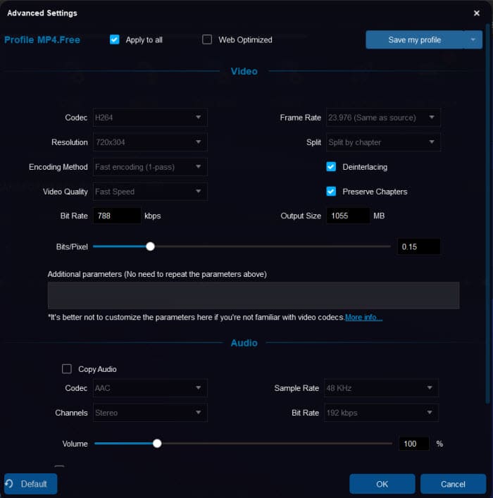 Cambios de configuración en DVDFab HD Decrypter