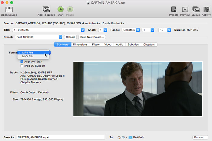 choose converting DVD to MP4