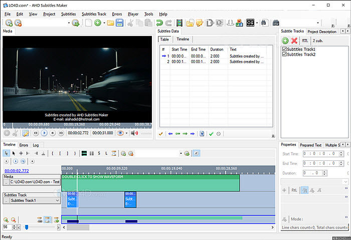 Free Software to add closed captions
