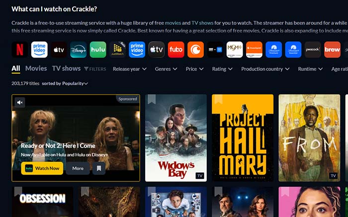 Crackle free movies