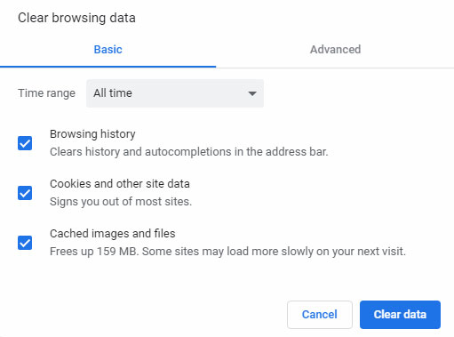 Clear Browsing Data