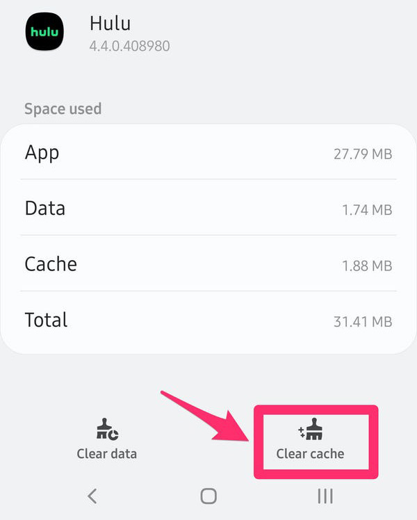 Clear cache and data