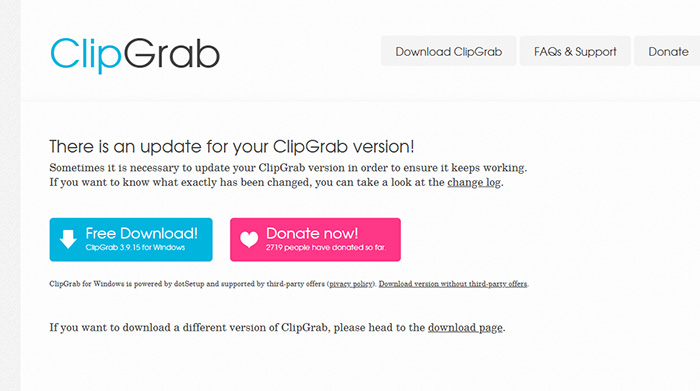 update clipgrab latest version fix not working