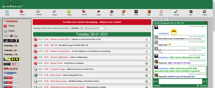 Stream sports free on CricHD
