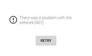 YouTube Network Error 401