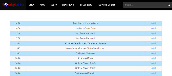 Best site to watch free live streaming sports - FootyBite website