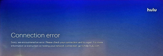 Hulu connection error on FireStick