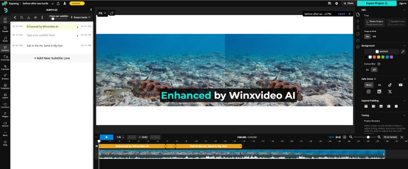 subtitle AI - Kapwing