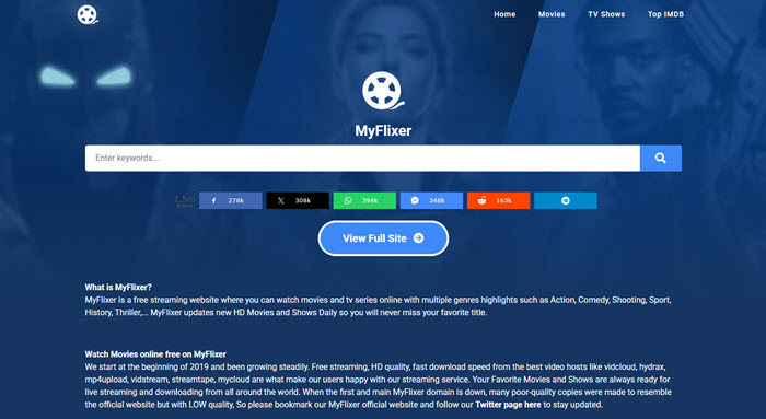 MyFlixer interface
