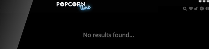 No results found in Popcorn Time
