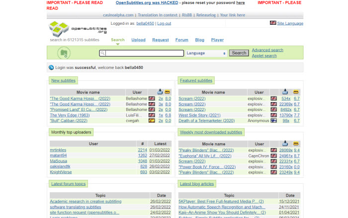 subtitle download site - open subtitles
