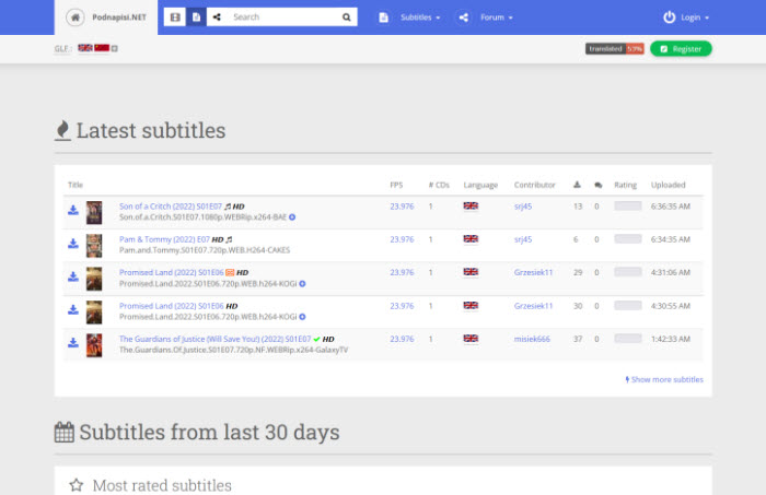subtitle download site - podnapisi