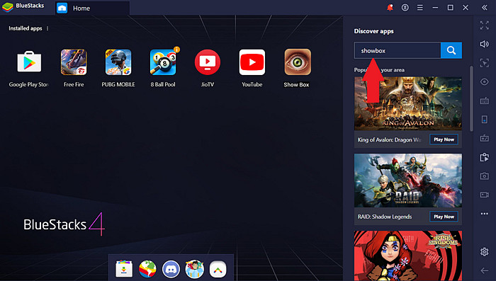 where does showbox download movies to on bluestacks