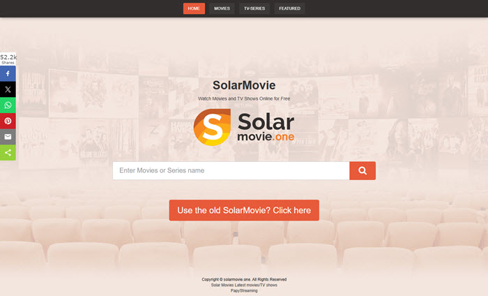 SolarMovie interface