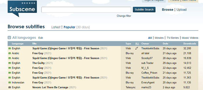 Sunscene Squid Game Subtitle